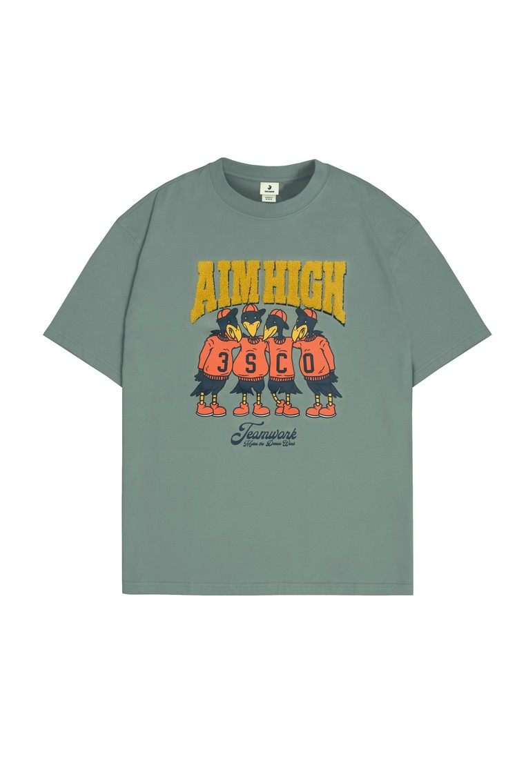 3Second Men's T-Shirt Short Sleeve Ultraweight Cotton Aim