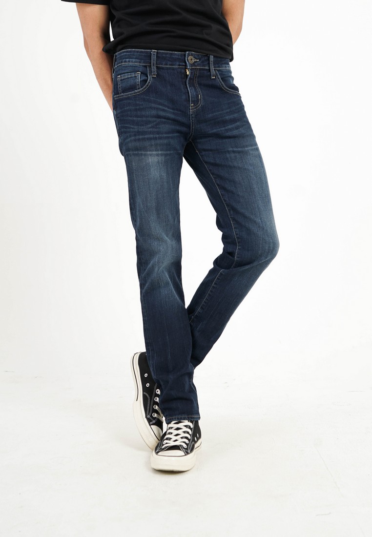 3Second Men's Long Skinny Jeans Wash Denim On OL-051024