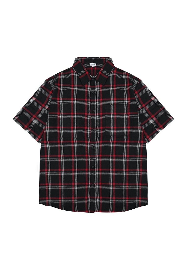 Greenlight Men's Flannel Plaid Shirt Short Sleeve Regular Fit Creo OL-030225