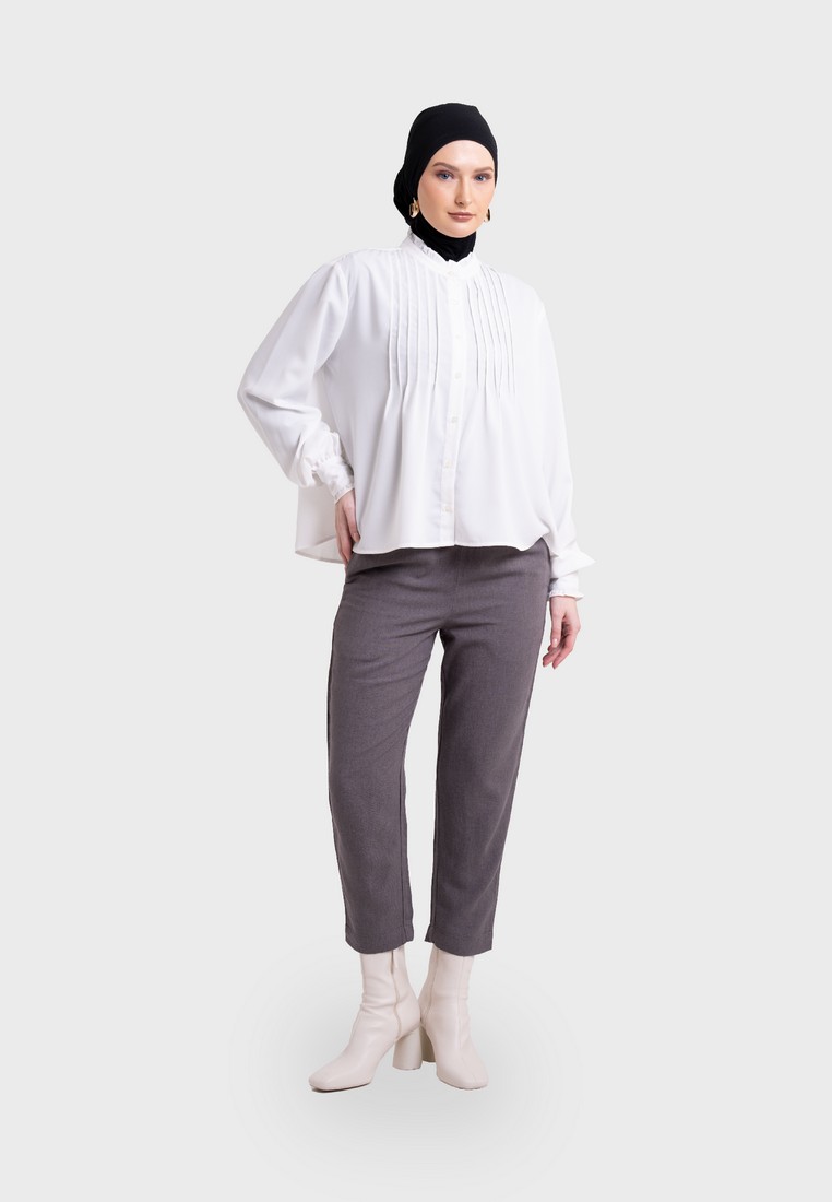 Famo Blouse Shirt Long Sleeve Cream 020223 - 3Second