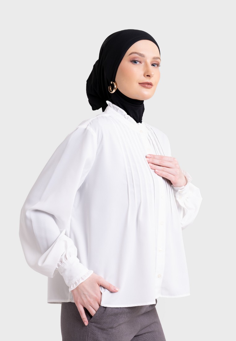 Famo Blouse Shirt Long Sleeve Cream 020223 - 3Second