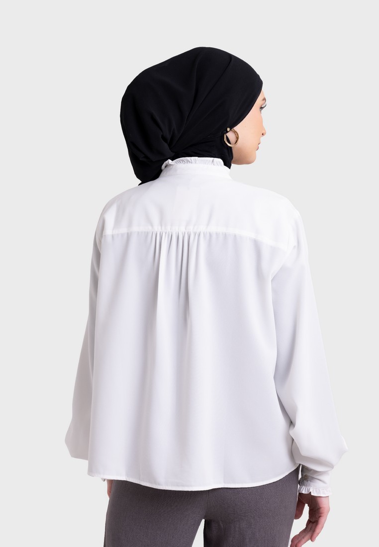 Famo Blouse Shirt Long Sleeve Cream 020223 - 3Second