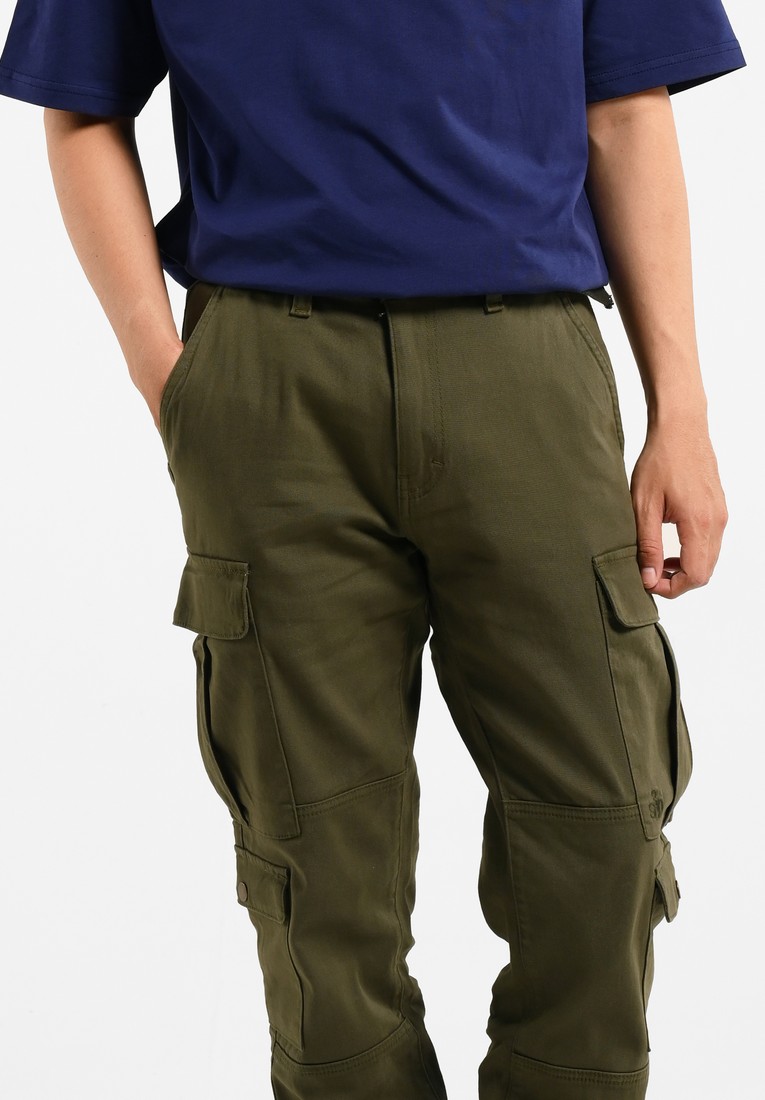 3Second Men's Long Cargo Pants Regular Fit Twill Cyper HP-020325