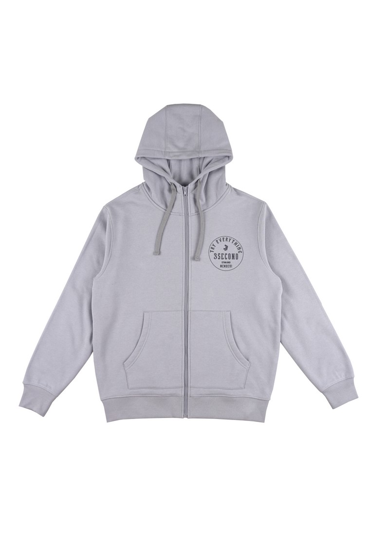 3Second Men's Jacket Zipper Hoodie Sweatshirt Regular Fit Fleece Vines  H021024