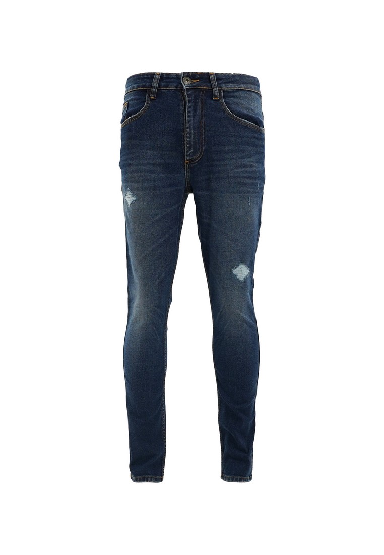 3Second Men's Long Denim Pants Slim Fit Ripped Jeans Carl HP-051224