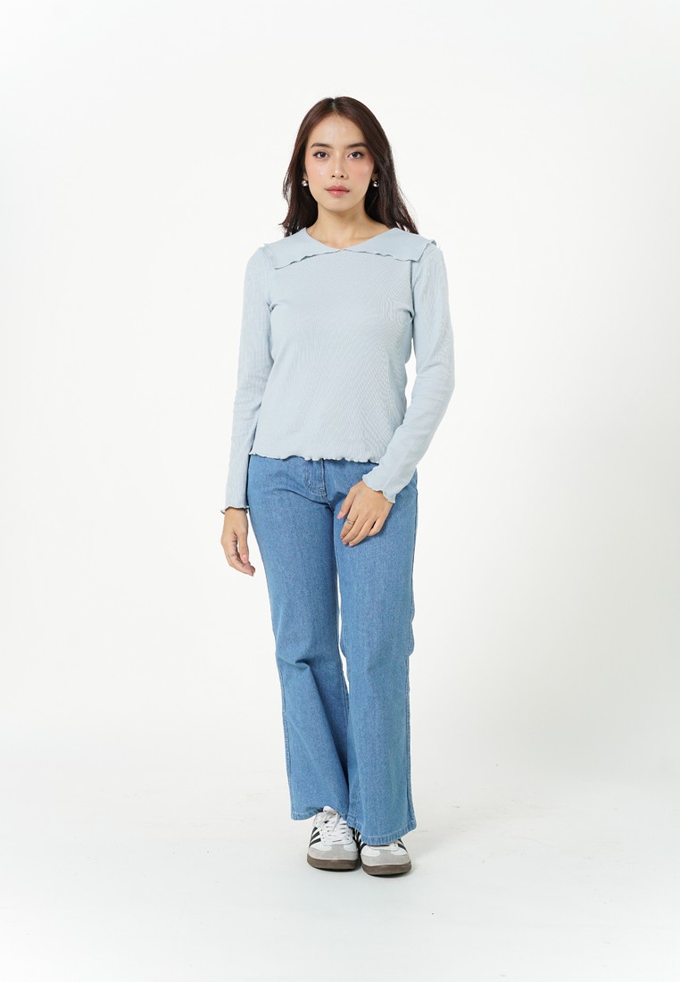 Long Sleeve Jeans Tee Shirt 3Second Women's T-Shirt Long Sleeve Slim Fit Bambi HP-100526 3Second