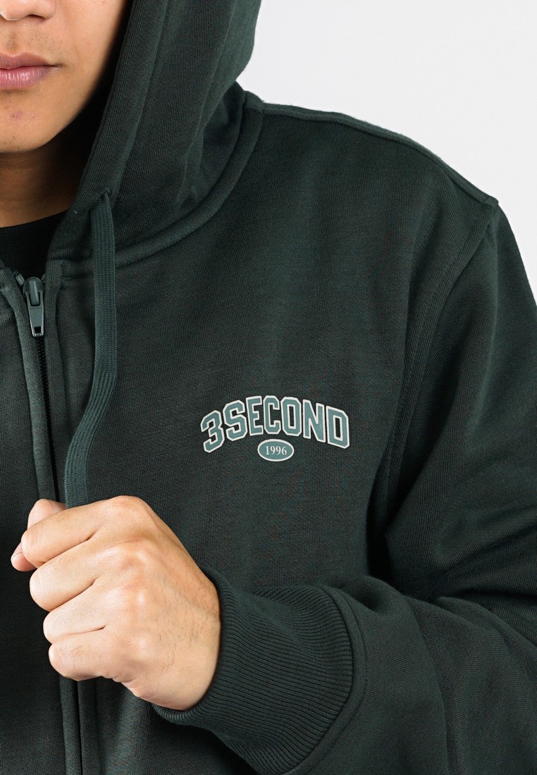 3Second Men's Jacket Zipper Hoodie Sweatshirt Regular Fit Fleece Mael  HP-140125